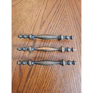 3 pc 1960s RD Amerock Drawer Door Cabinet Pulls Handle Bronzed 3" center 5.75" L